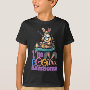 Camiseta Eu sou um coelho muito bonito pescando B Peixe Pás