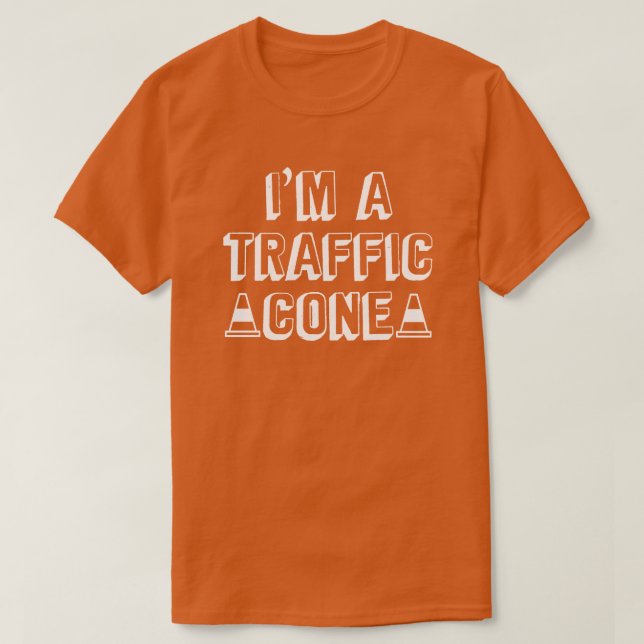 Camiseta Eu Sou Um Cone De Tráfego Fácil Roupa De Halloween (Frente do Design)