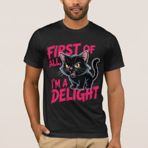 Camiseta Eu Sou Um Delicioso Gato Preto Arte Sassy Gatinho
