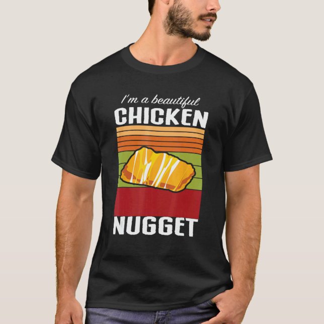 Camiseta Eu sou um delicioso nugget de frango  frango macio (Frente)