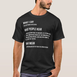 Camiseta Eu sou um desenvolvedor de software e mostro o que