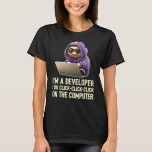 Camiseta Eu sou um desenvolvedor, eu clique em Clique no Co