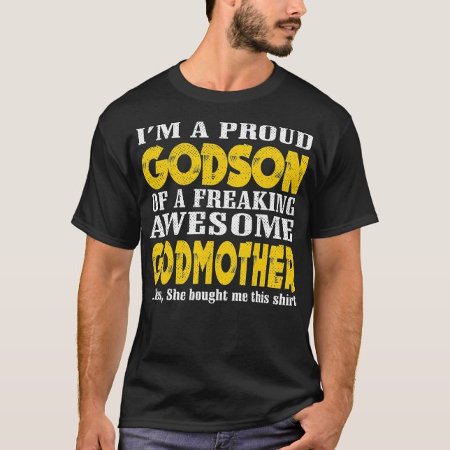 Camiseta Eu sou um Deus Orgulhoso Filho de uma madrinha mar (Frente)