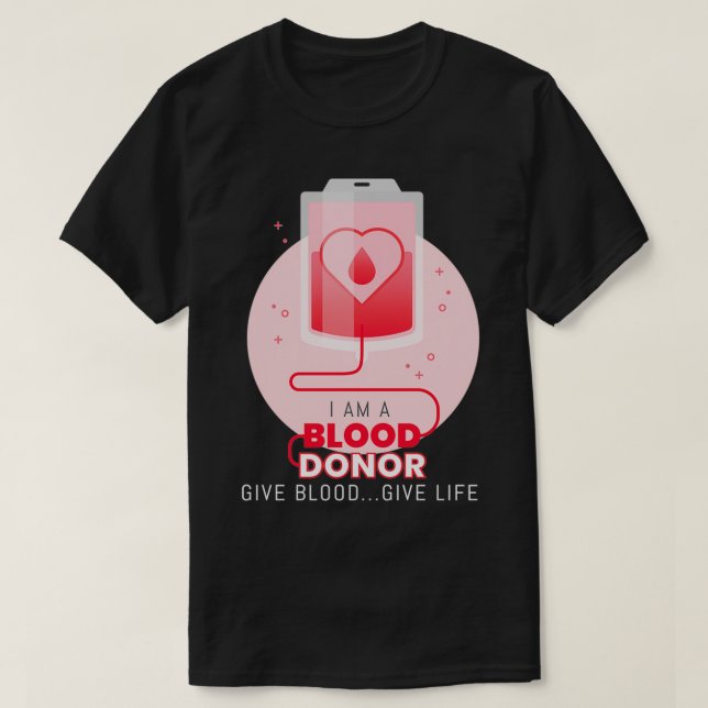 Camiseta Eu Sou um Doador de Sangue Bolsa de Sangue Campanh (Frente do Design)