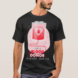Camiseta Eu Sou um Doador de Sangue Bolsa de Sangue Campanh