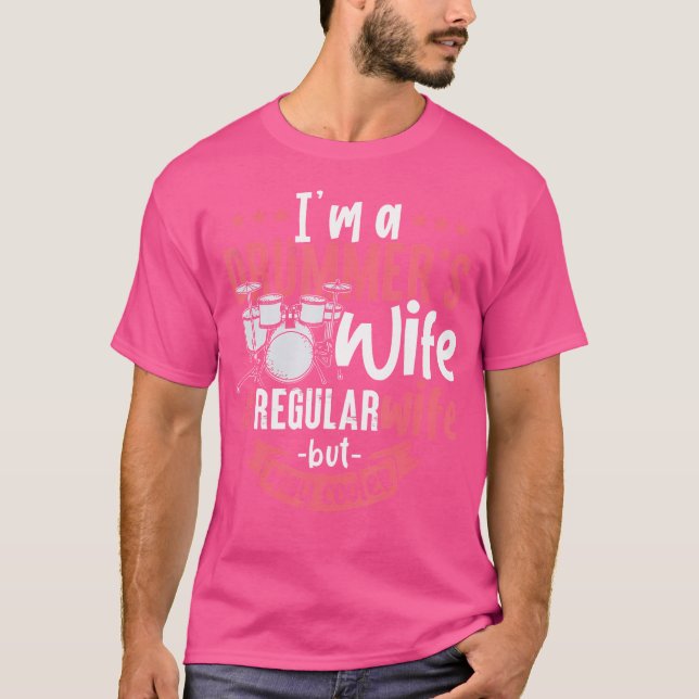 Camiseta Eu Sou Um Drummers Wife Drums (Frente)