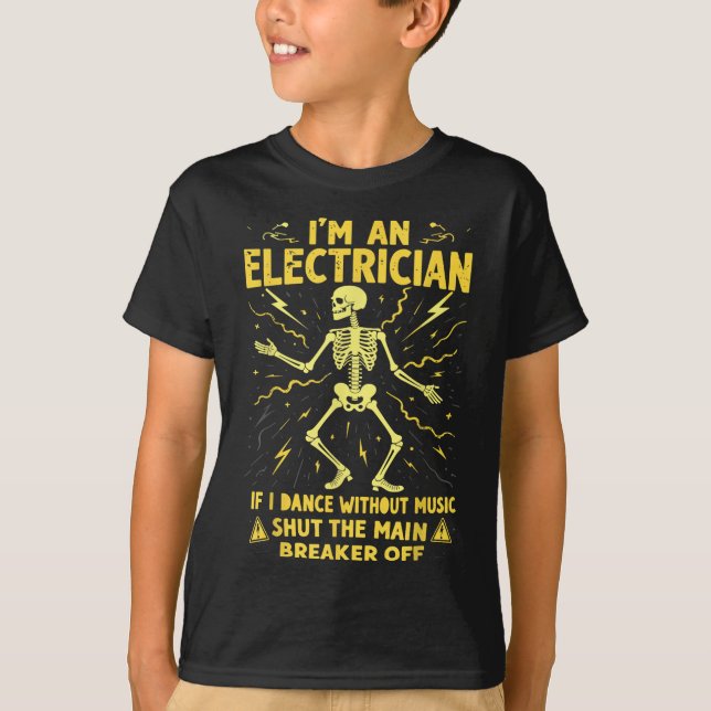 Camiseta Eu Sou Um Elétrico Se Eu Dançar Sem Música Feche (Frente)