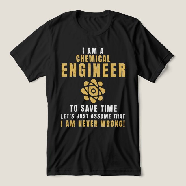 Camiseta Eu sou um engenheiro químico (Design frontal)