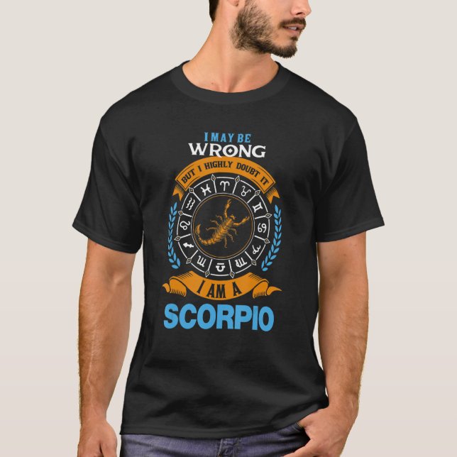 Camiseta Eu Sou Um Escorpião Astrologico Zodiac Outubro B (Frente)