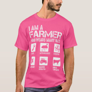 Camiseta Eu Sou Um Fazendeiro Que Usa Muitos Chapéus Trator