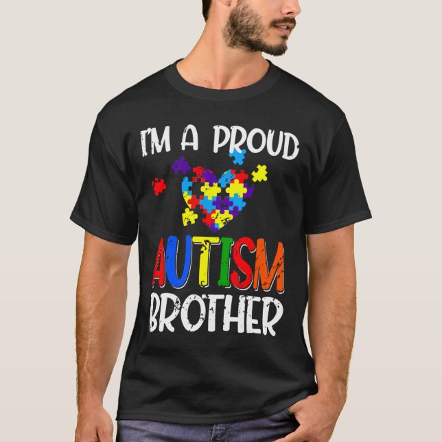 Camiseta Eu Sou Um Figurino De Consciência Do Irmão Autismo (Frente)