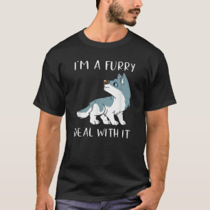 Camiseta Eu Sou Um Furries Lidar Com Isso Fandom Fofo de Fu