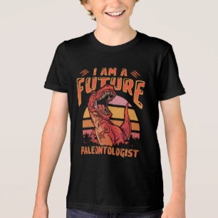 Camiseta Eu Sou Um Futuro Paleontólogo T-Rex Pôr do Sol Ret