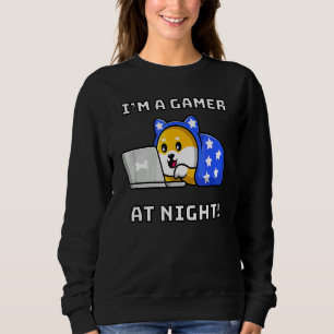 Camiseta Eu Sou Um Gamer Noturno Shiba Inu Jogo De Vídeo Ca