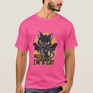 Camiseta Eu sou um gato - roupa de Dia de as Bruxas engraça