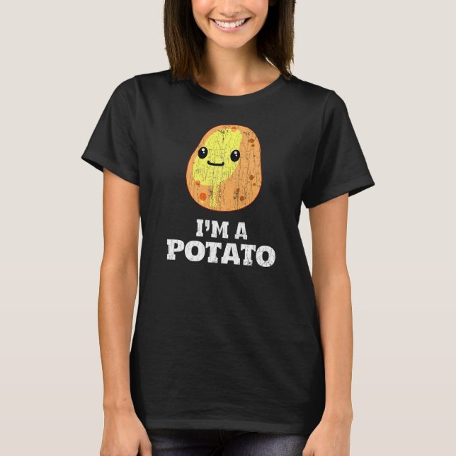 Camiseta Eu sou um Gráfico de Comida de Batatas Vegetais (Frente)