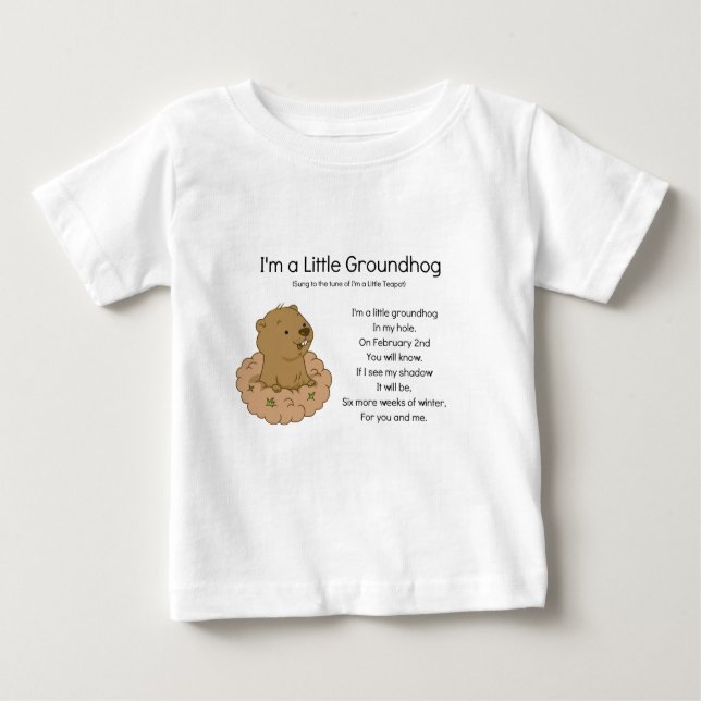 Camiseta Eu sou um Groundhog pequeno (Frente)