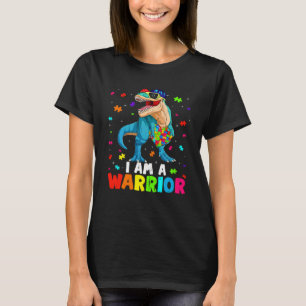 Camiseta Eu Sou Um Guerreiro Dino Trex Crianças Meninos Aut