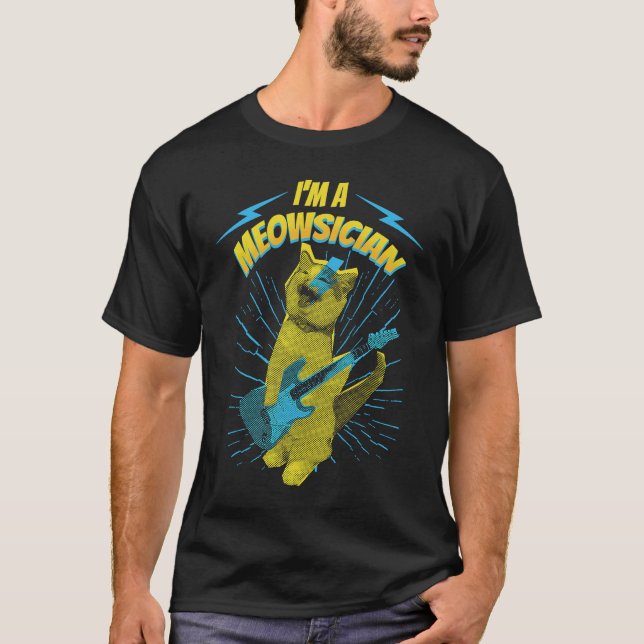 Camiseta Eu sou um guitarrista do Cat Love (Frente)
