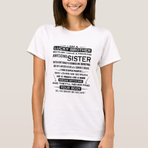 Camiseta Eu Sou Um Irmão Sortudo Presente Para Irmão