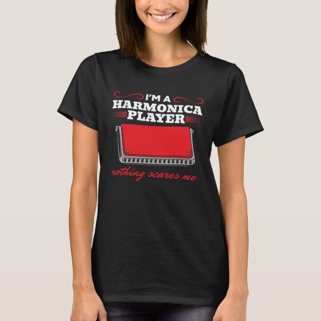 Camiseta Eu sou um jogador Harmonica Nada me assusta Harmon (Frente)