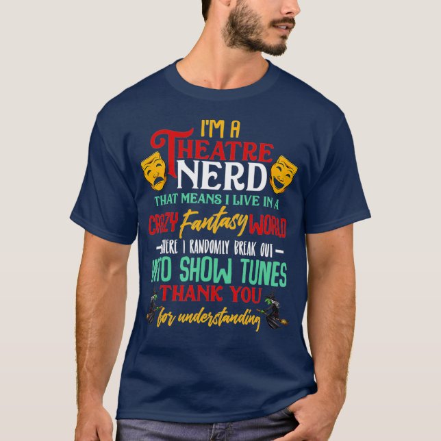 Camiseta Eu sou um Nerd de teatro no ator do Teatro Palco (Frente)