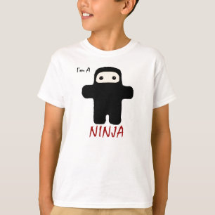 Camiseta Eu sou um Ninja em miúdos pretos