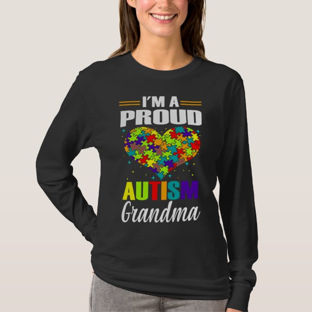 Camiseta Eu Sou Um Orgulho Autismo Avó Autismo Combinação d (Frente)