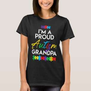 Camiseta Eu Sou Um Orgulho Autismo Vovô Pai Homens Coração