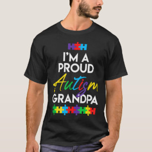 Camiseta Eu Sou Um Orgulho Autismo Vovô Pai Homens Coração