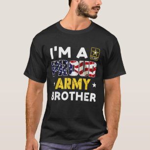 Camiseta Eu sou um ORGULHOSO IRMÃO do Exército EUA Bandeira