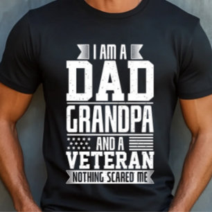 Camiseta Eu sou um pai, avô e veterano. Nada me assusta