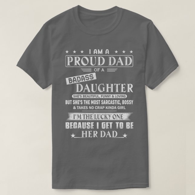Camiseta Eu Sou Um Pai Orgulhoso De Uma Filha Maldita Engra (Frente do Design)