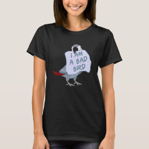 Camiseta Eu Sou Um Pássaro Mau, Eu Cinza O Papagaio African