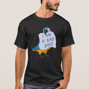 Camiseta Eu Sou Um Pássaro Mau Eu Engraçado Papagaio Azul