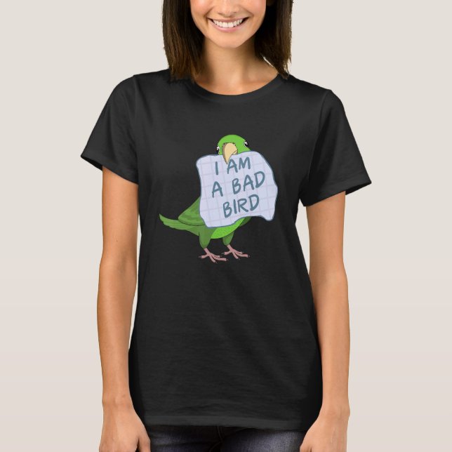 Camiseta Eu Sou Um Pássaro Mau, Eu Prefiro Parapito Verde (Frente)