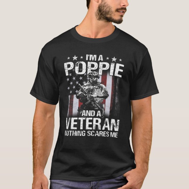 Camiseta Eu sou um pipoca e um veterano nada me assusta. (Frente)