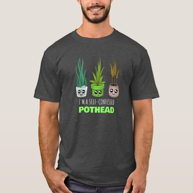 Camiseta Eu sou um Pothead autoconfessado - Engraçado Fácil (Frente)