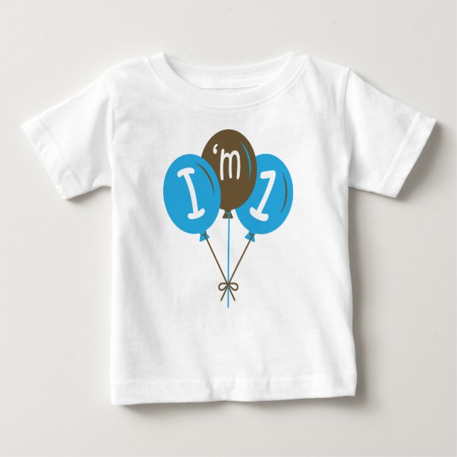 Camiseta Eu sou um primeiro aniversario Blue Balloon Gift (Frente)