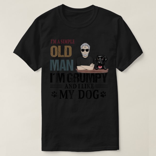 Camiseta Eu sou um simples velho que estou rabugento e gost (Frente do Design)