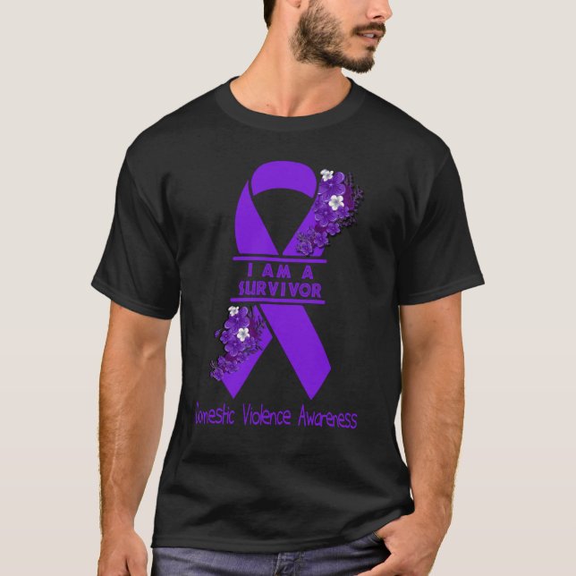 Camiseta Eu Sou Um Sobrevivente Consciência Da Violência Do (Frente)