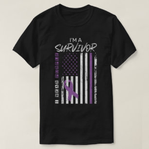 Camiseta Eu sou um Sobrevivente Eu Visto Fita de Consciênci