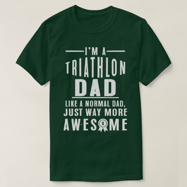 Camiseta Eu sou um Triathlon Pai Triathlon T (Frente do Design)
