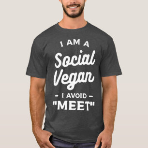 Camiseta Eu Sou Um Vegan Social Eu Evito Conhecer Vegetaria