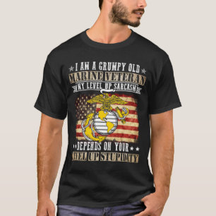 Camiseta Eu sou um velho veterano marinho rabugento Meu nív