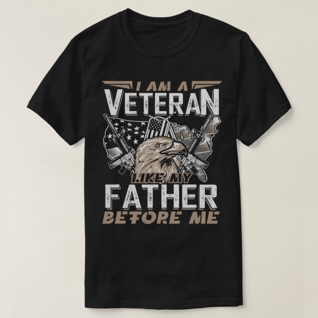 Camiseta Eu Sou Um Veterano Como Meu Pai Antes Do Natal (Frente do Design)