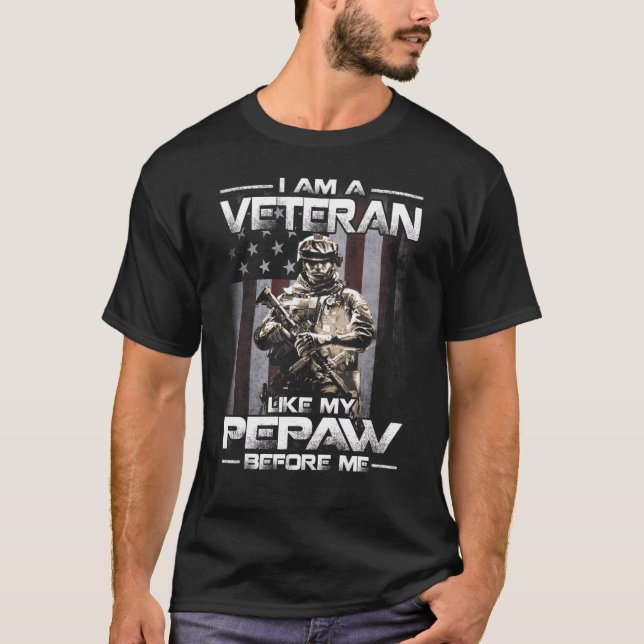 Camiseta Eu Sou Um Veterano Como Meu Pepak Antes De Mim, Eu (Frente)