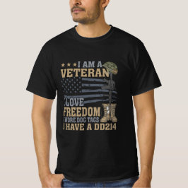 Camiseta eu sou um veterano eu amo a liberdade eu vesti dog