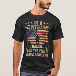 Camiseta Eu Sou Um Veterano Eu Defendo A Bandeira Nada Me A