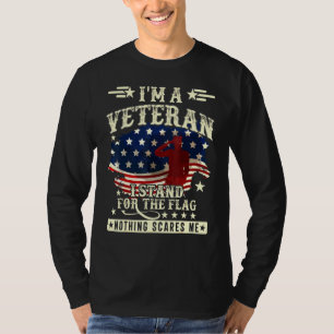 Camiseta Eu Sou Um Veterano Eu Defendo A Bandeira Nada Me A